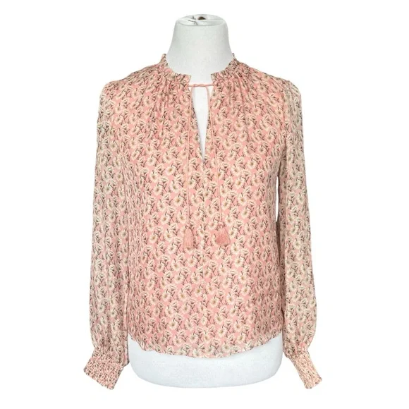 INTERMIX Floral Silk Pink Ruffled Tie Front Skirt Set Women’s Petite - Picture 5 of 10